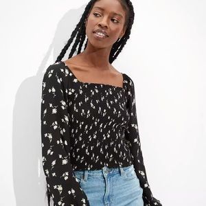 american eagle polka dot top